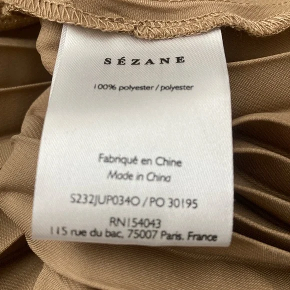 Sezane Dune Pleated Skirt in Gold - Picture 4 of 5